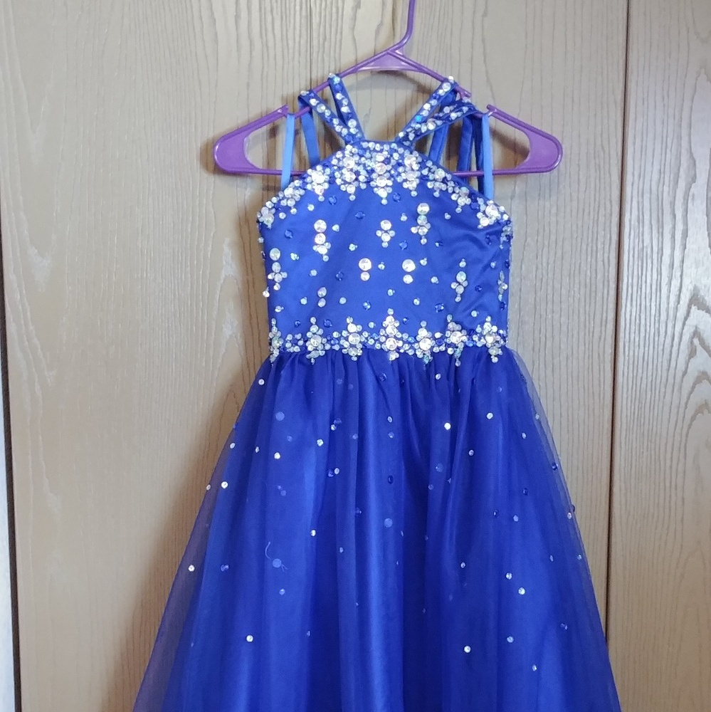 Royal blue girls pageant dress